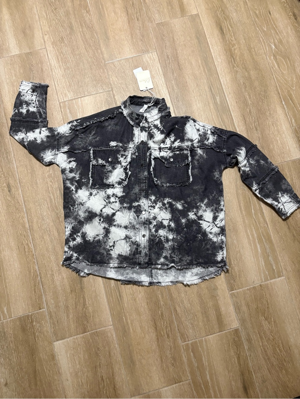 Elan Black & White Tie-Dye 'Rock & Roll' Jacket M - Picture 2 of 4